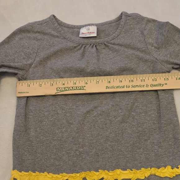 Girl's HANNA ANDERSSON Grey Jersey Knit Multi-Color Rufflling LS Dress 130 Sz 8 - Picture 8 of 11